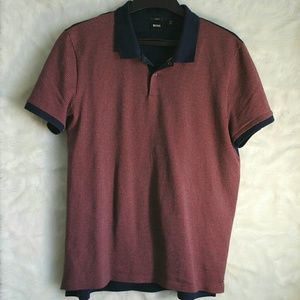 NWOT Hugo Boss XXL Slim Fit Polo Shirt Red Blue